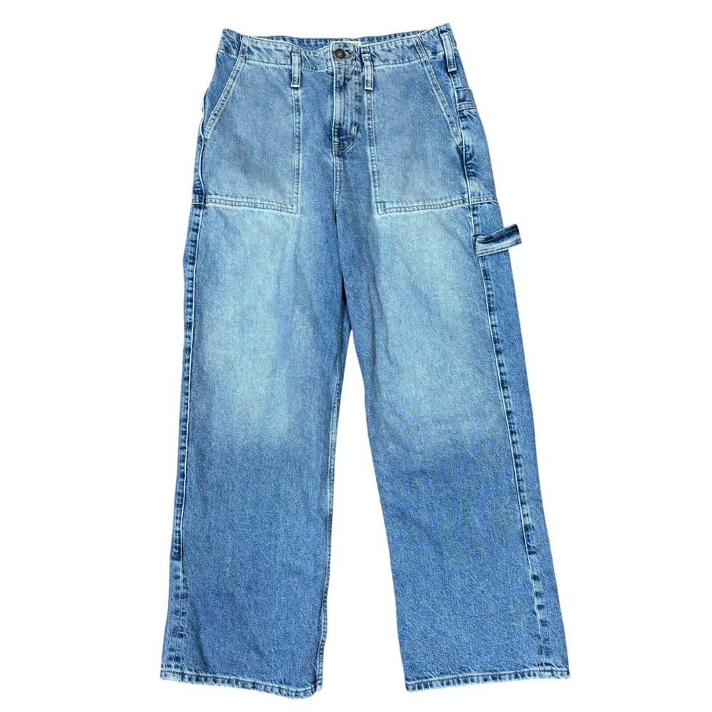 We The Free Major‎ Leagues Workwear Utility Blue Cotton Carpenter Jeans Women 29